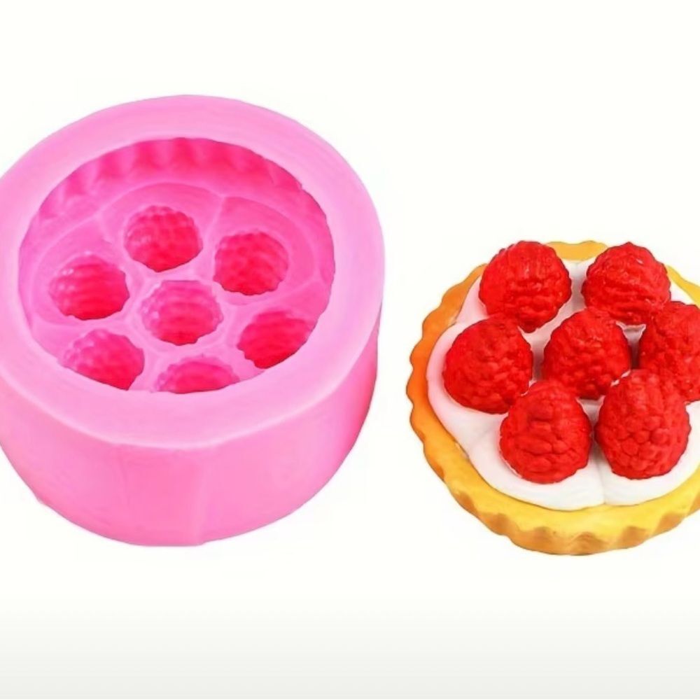 Pink Silicone Mold with Raspberry Design